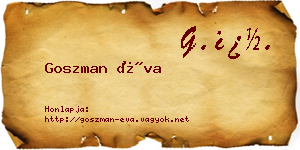 Goszman Éva névjegykártya
